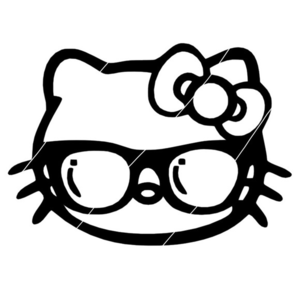 Cool Sunglasses Hello Kitty Permanent‎ Vinyl Decal Car Mug Cup 4”